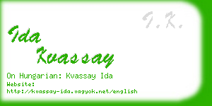 ida kvassay business card